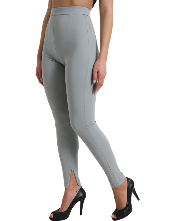 Gray Nylon Slim Trouser Pants