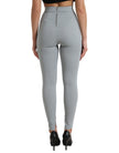 Gray Nylon Slim Trouser Pants