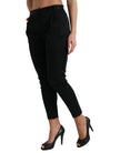 Black Mid Waist Skinny Cropped Pants