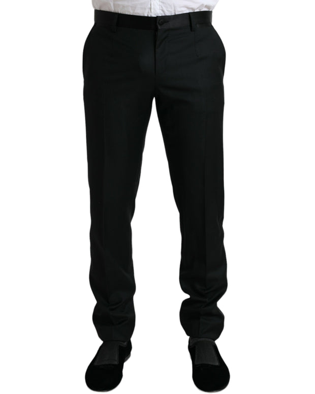 Black Wool Slim Fit Formal Trouser Dress Pants