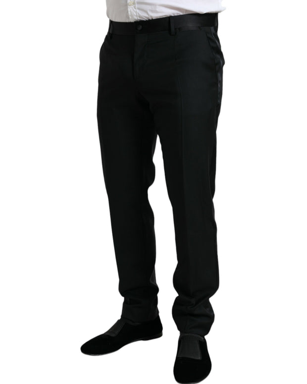 Black Wool Slim Fit Formal Trouser Dress Pants
