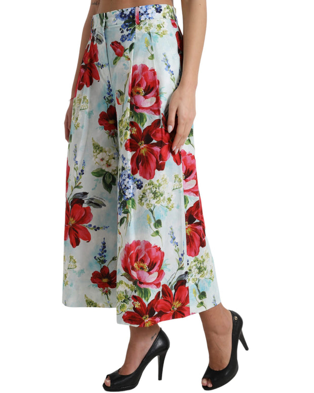 Multicolor Floral High Waist Wide Leg Pants