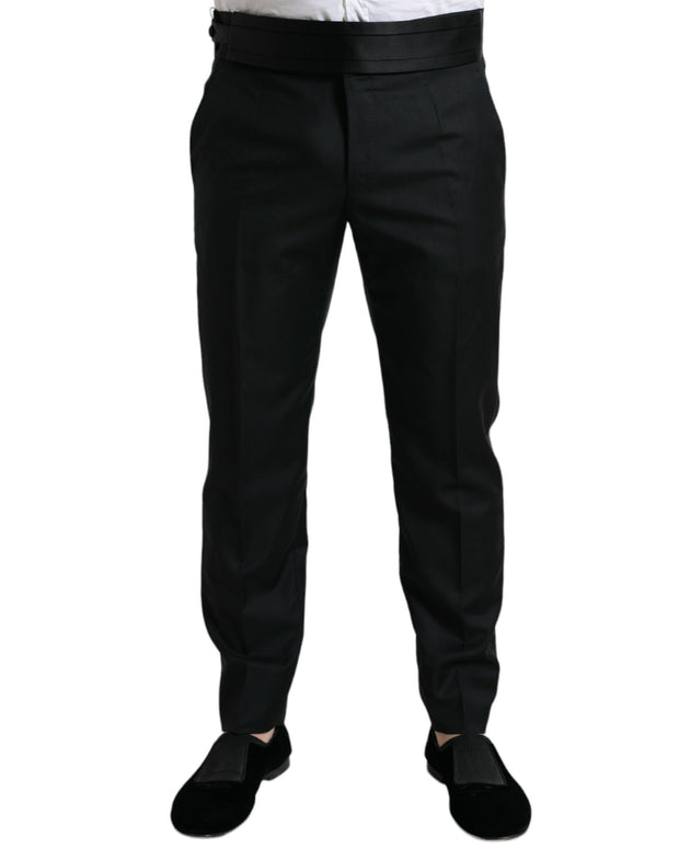 Black Wool Slim Fit Formal Trouser Dress Pants