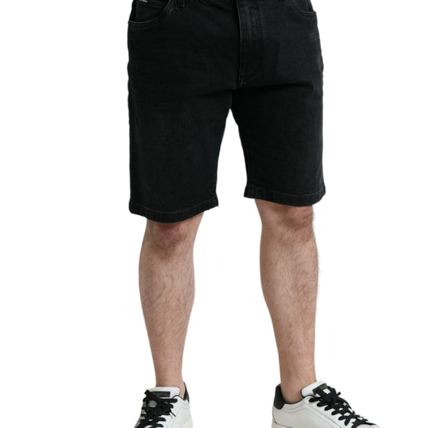 Chic Black Bermuda Denim Shorts