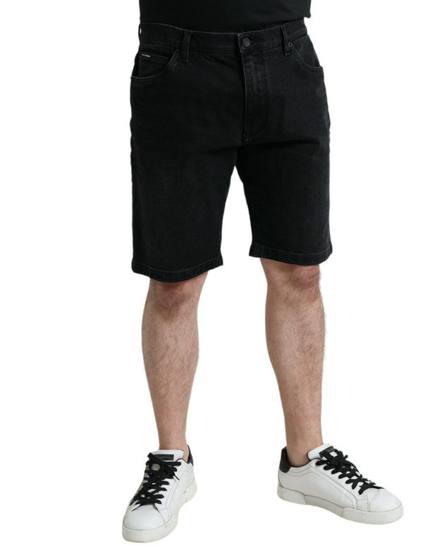 Chic Black Bermuda Denim Shorts