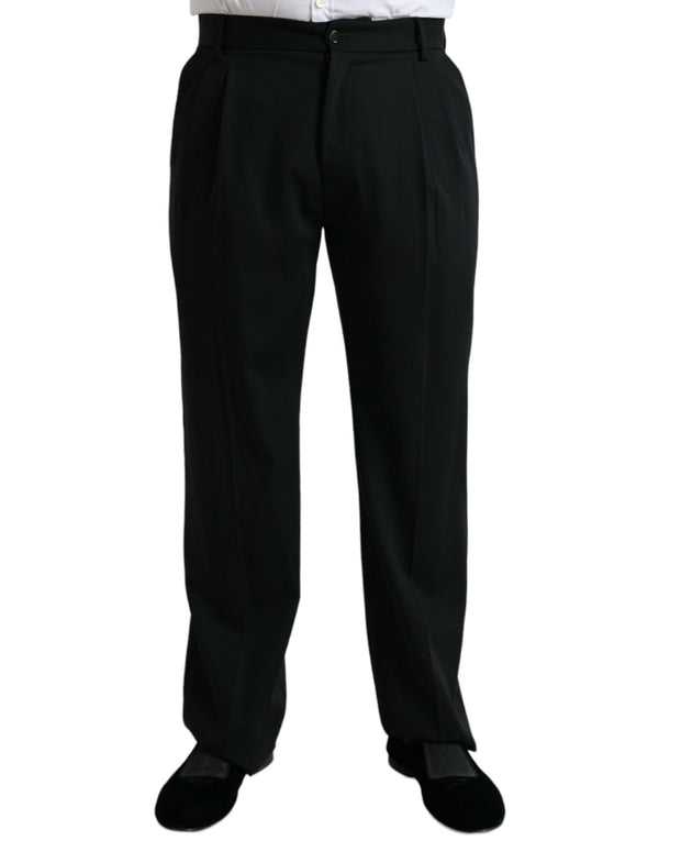 Black Wool Formal Straight Fit Dress Pants