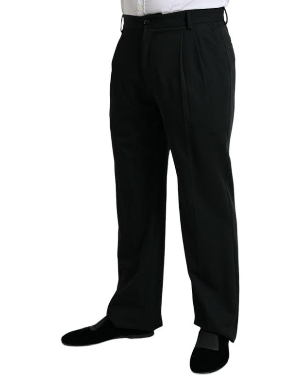 Black Wool Formal Straight Fit Dress Pants