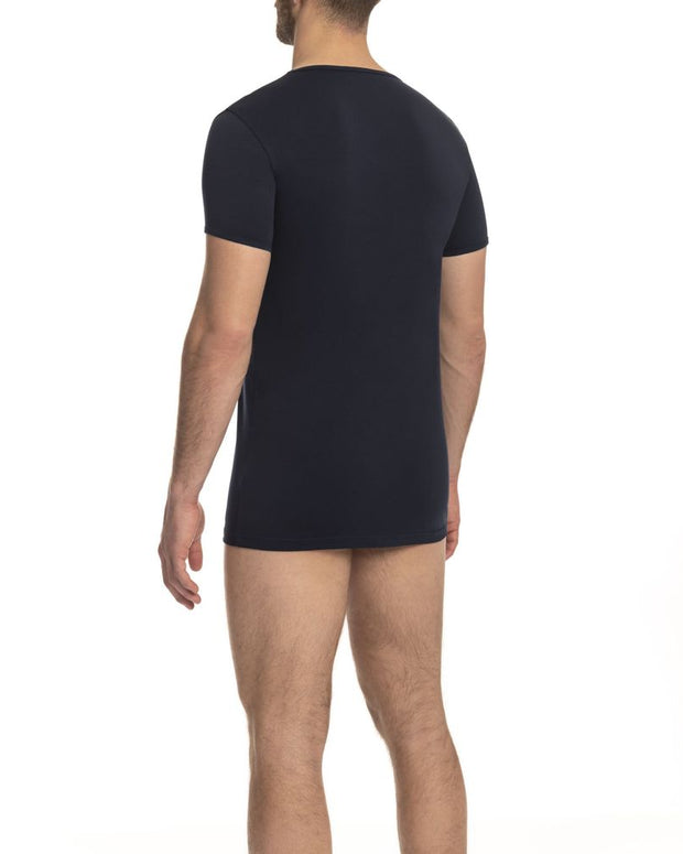 Blue Cotton Men T-Shirt