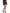 Black Cotton High Waist Fitted Mini Skirt