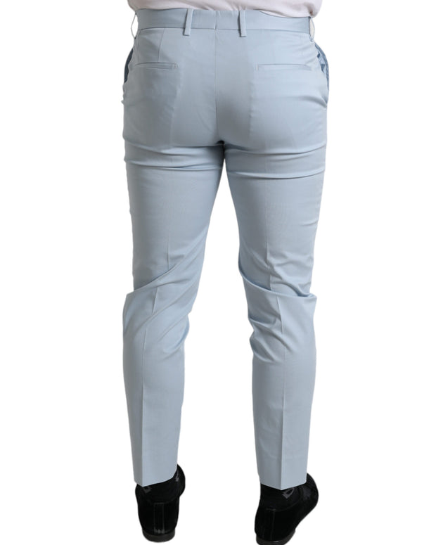 Sky Blue Cotton Stretch Skinny Pants