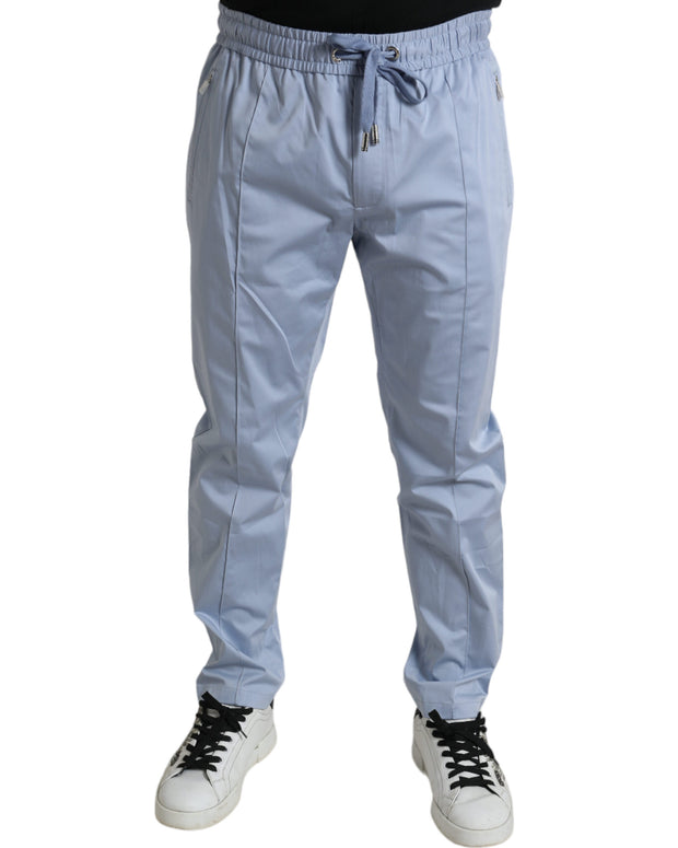 Light Blue Cotton Stretch Jogger Pants