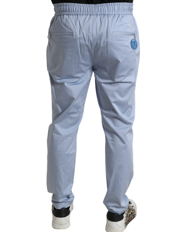 Light Blue Cotton Stretch Jogger Pants