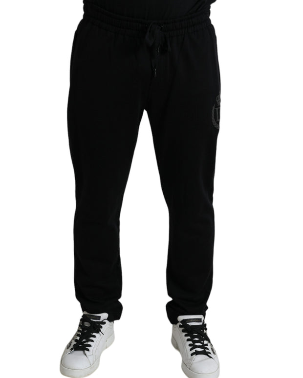 Black DG Logo Skinny Jogger Sweatpants Pants