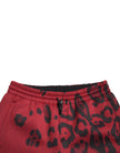Red Black Leopard Stretch Jogger Pants