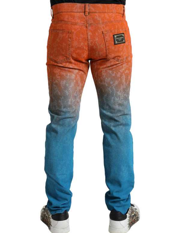 Multicolor Ombre Cotton Slim Fit Denim Jeans