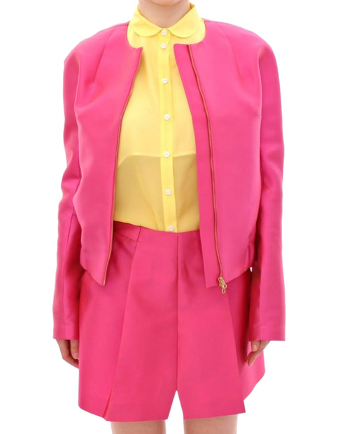 Elegant Pink Silk Blend Jacket