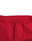 Red Cotton Blend Skinny Jogger Pants