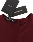 Red 3/4 sleeve silk blouse