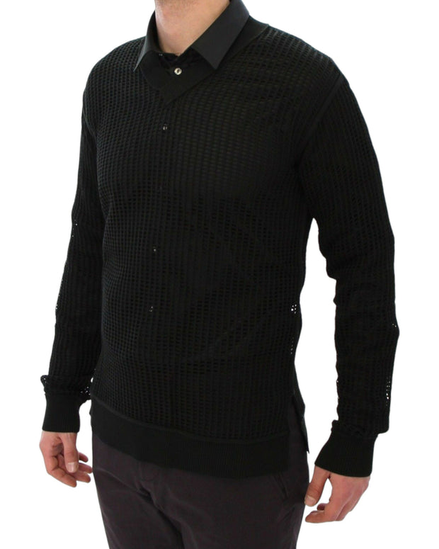 Dark Green Runway Netz Pullover Netted Sweater