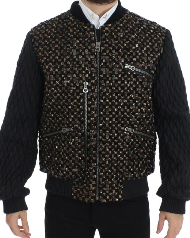 Black Sequined Goatskin Jacket