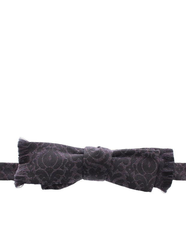 Gray Black Wool Bow Tie