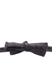 Elegant Black Paisley Silk-Wool Blend Bow Tie