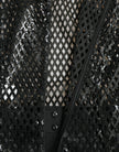 Black Sequined Sleeveless Mesh Layered Gown Dress