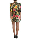 Multicolor Tiger Floral Print Shift Mini Dress