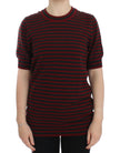 Red Gray Cashmere Short Sleeve Sweater