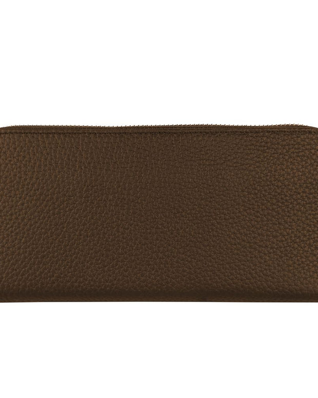 Exquisite Leather Zip Wallet in Brown