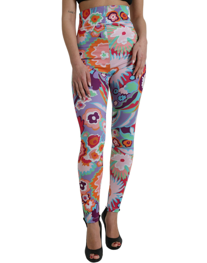 Multicolor Floral High Waist Leggings Pants