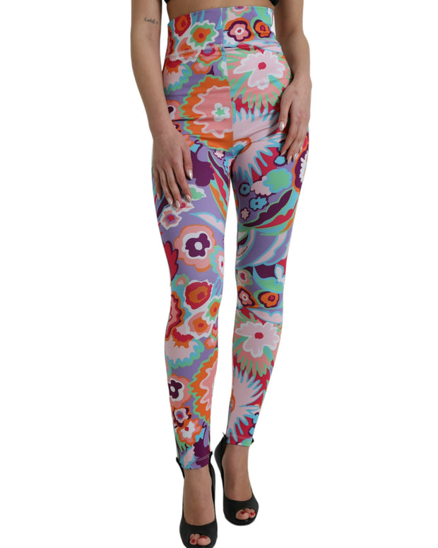 Multicolor Floral High Waist Leggings Pants