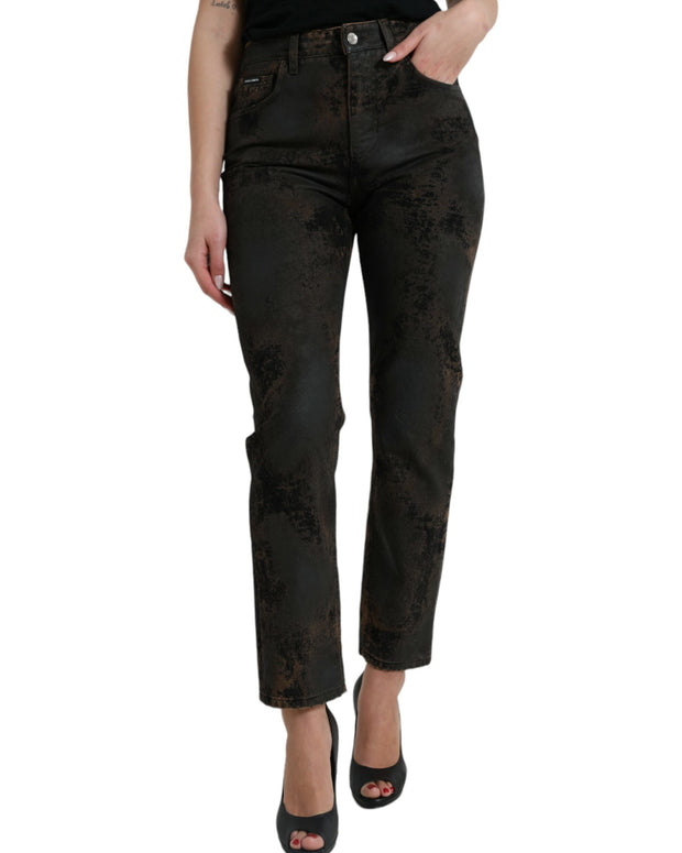 Brown BOYFRIEND Mid Waist Cotton Denim Jeans