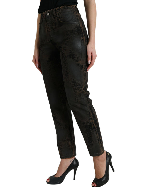 Brown BOYFRIEND Mid Waist Cotton Denim Jeans