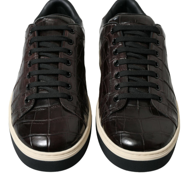 Elegant Exotic Leather Low-Top Sneakers