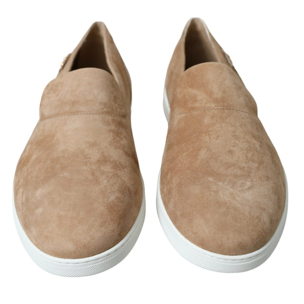 Elegant Beige Leather Loafers