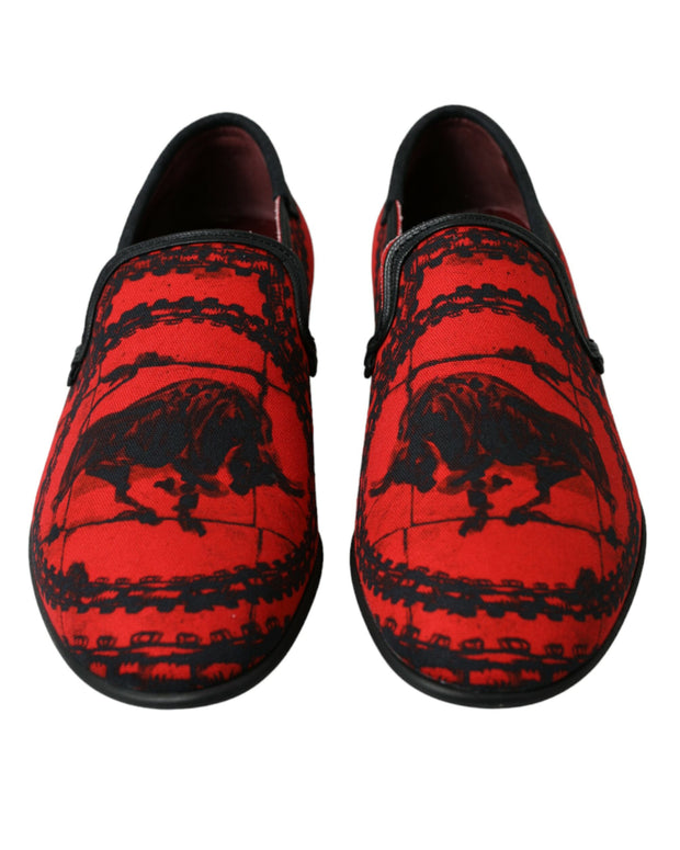 Red Black Torero Loafers Slippers Men Shoes
