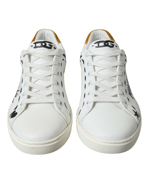 Sleek White Low Top Leather Sneakers