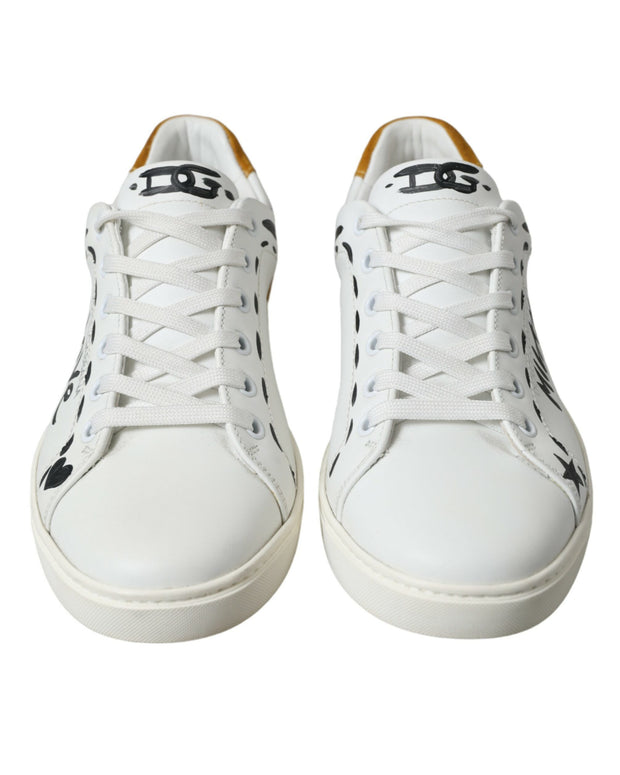 White Leather LOVE Milano Men Sneakers Shoes