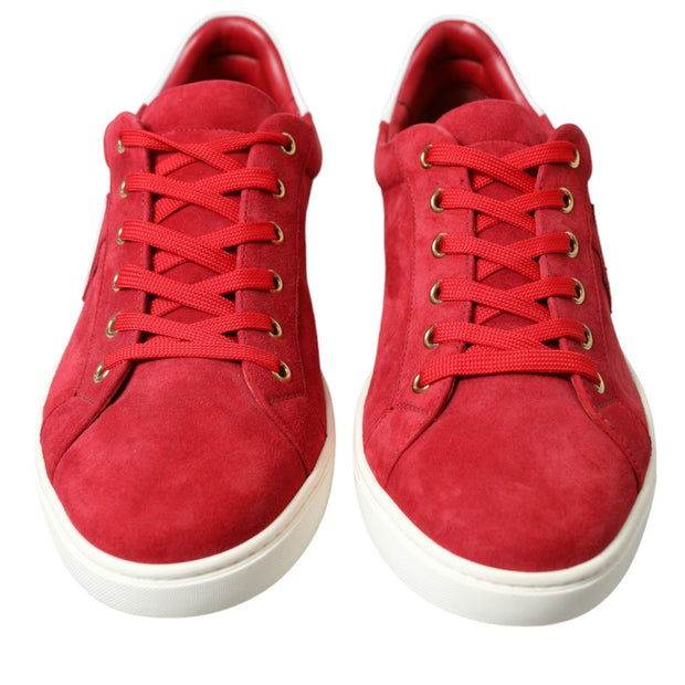 Elegant Red & White Low Top Sneakers