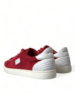 Elegant Red & White Low Top Sneakers