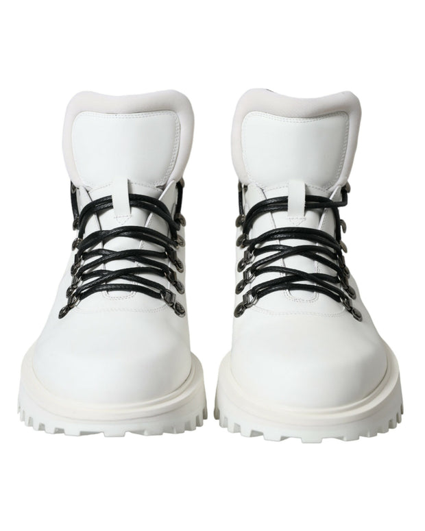 White Vulcano Trekking Ankle Boots Shoes