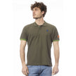 Green Cotton Men Polo Shirt