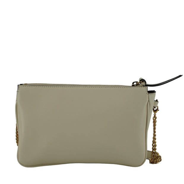 Elegant White Lamb Leather Crossbody Pouch