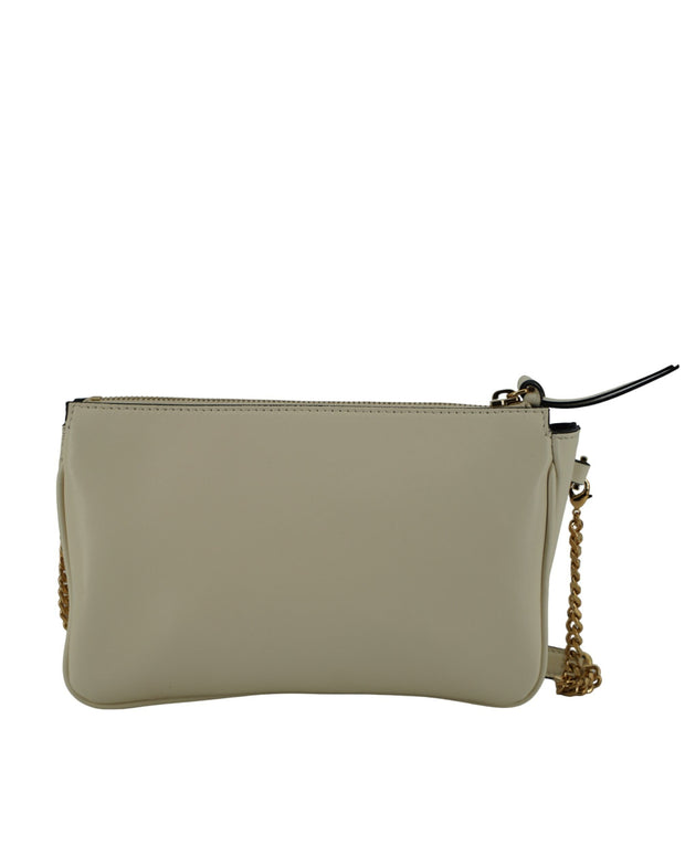 Elegant White Lamb Leather Crossbody Pouch