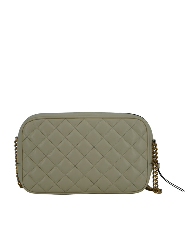 Elegant White Leather Camera Shoulder Bag