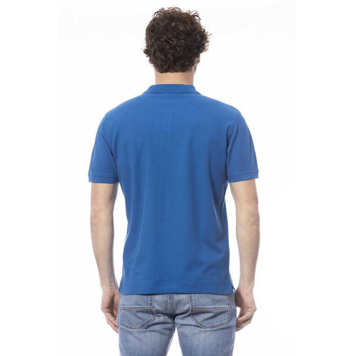 Blue Cotton Mens Polo Shirt