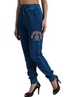 Blue Logo Cotton Jogger Sweatpants Pants