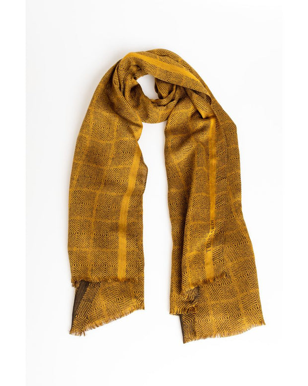 Yellow Viscose Men Scarf