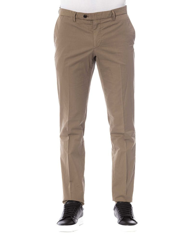 Brown Cotton Men's Trouser